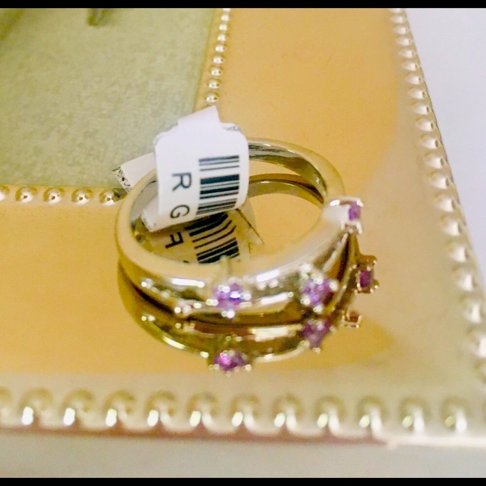 Amethyst Trio Ring Size 9 - Picture 7 of 7